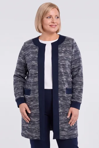 cardigan blu navy e bianco