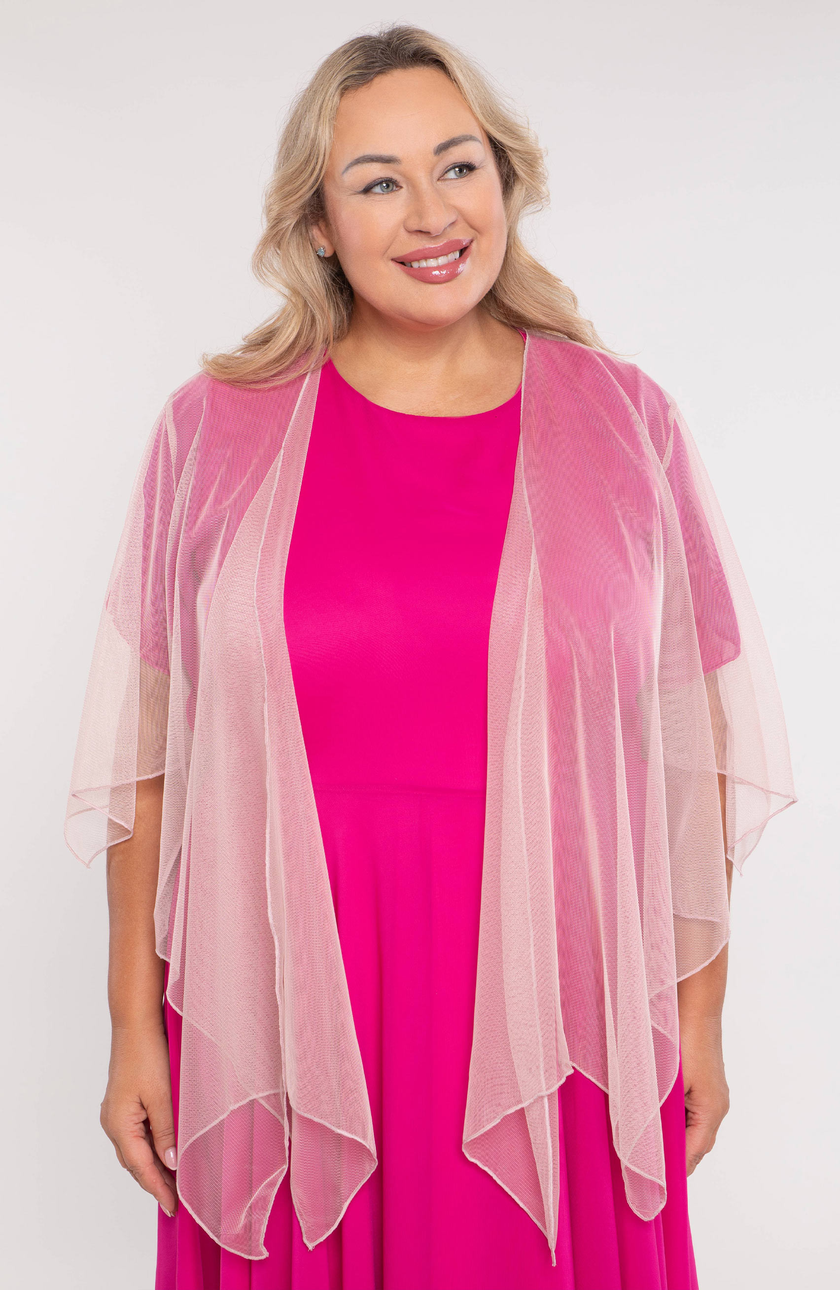 bolero in chiffon rosa