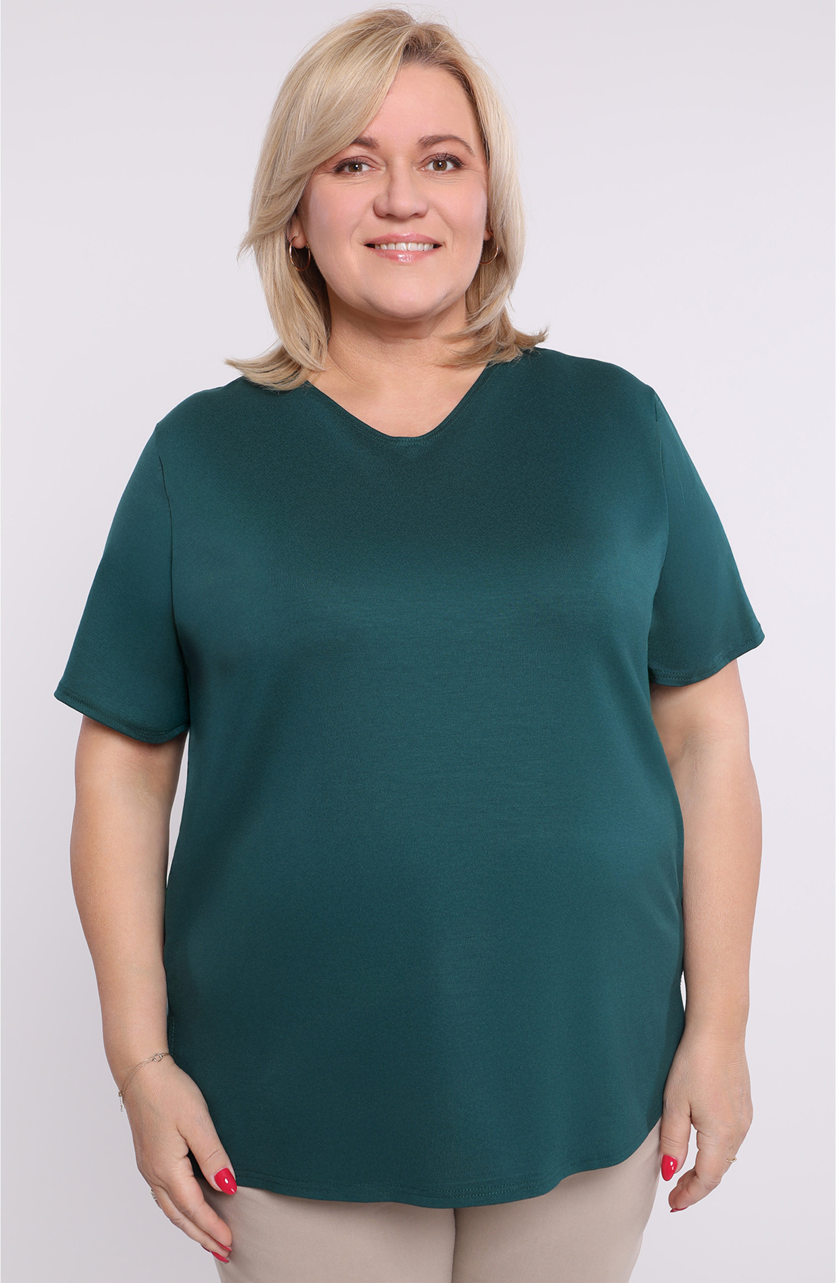 Camicetta in maglia verde scuro
