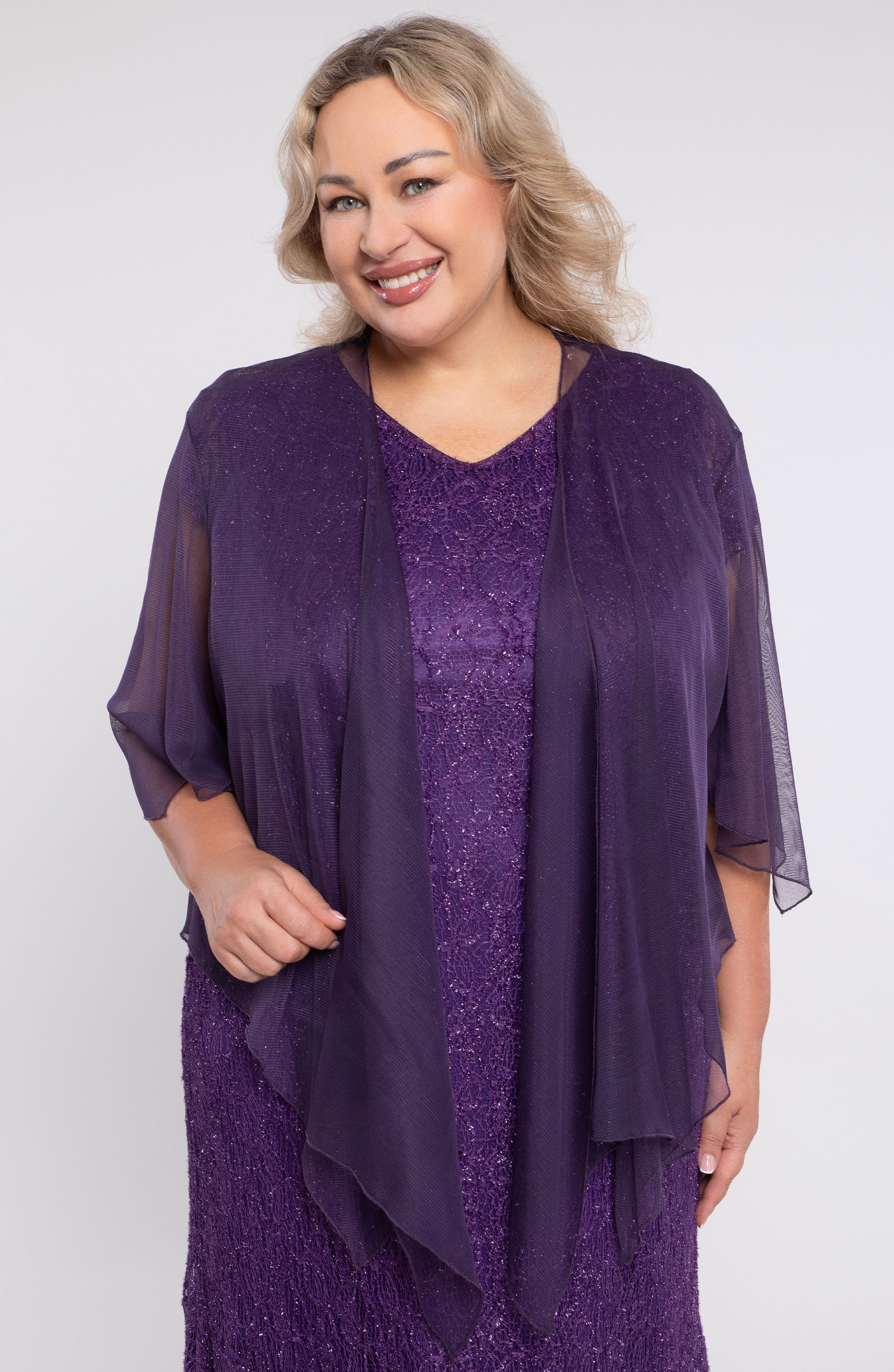 Bolero in chiffon viola