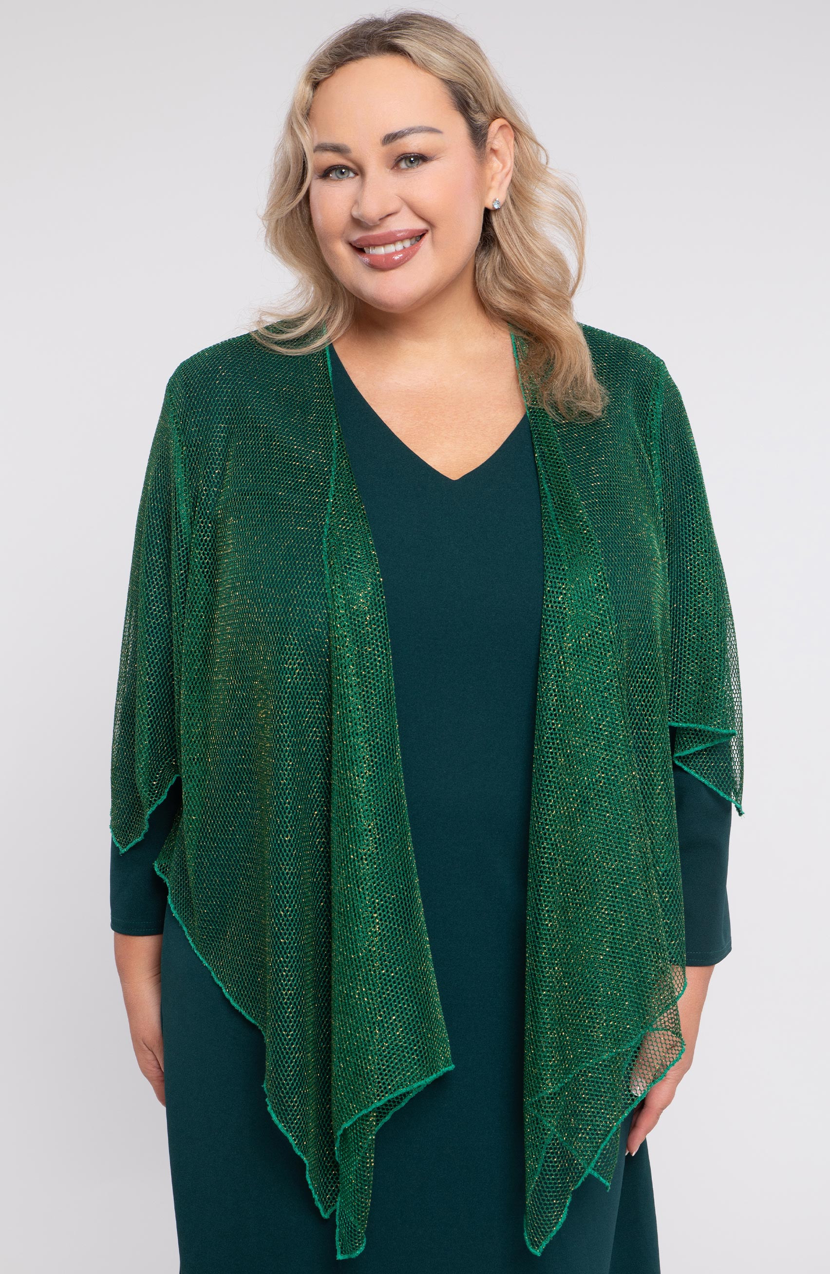 bolero in maglia verde e oro