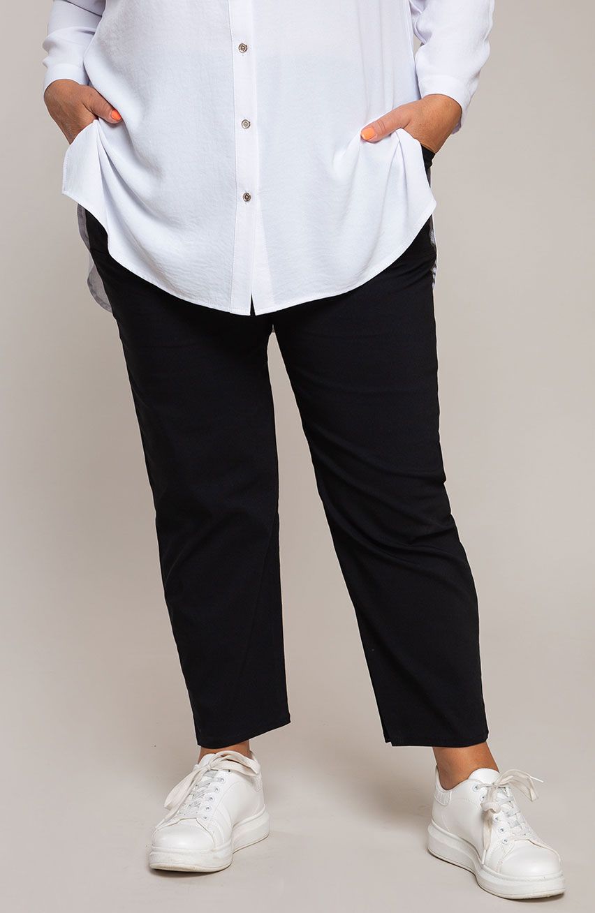 Pantaloni elastici in cotone nero