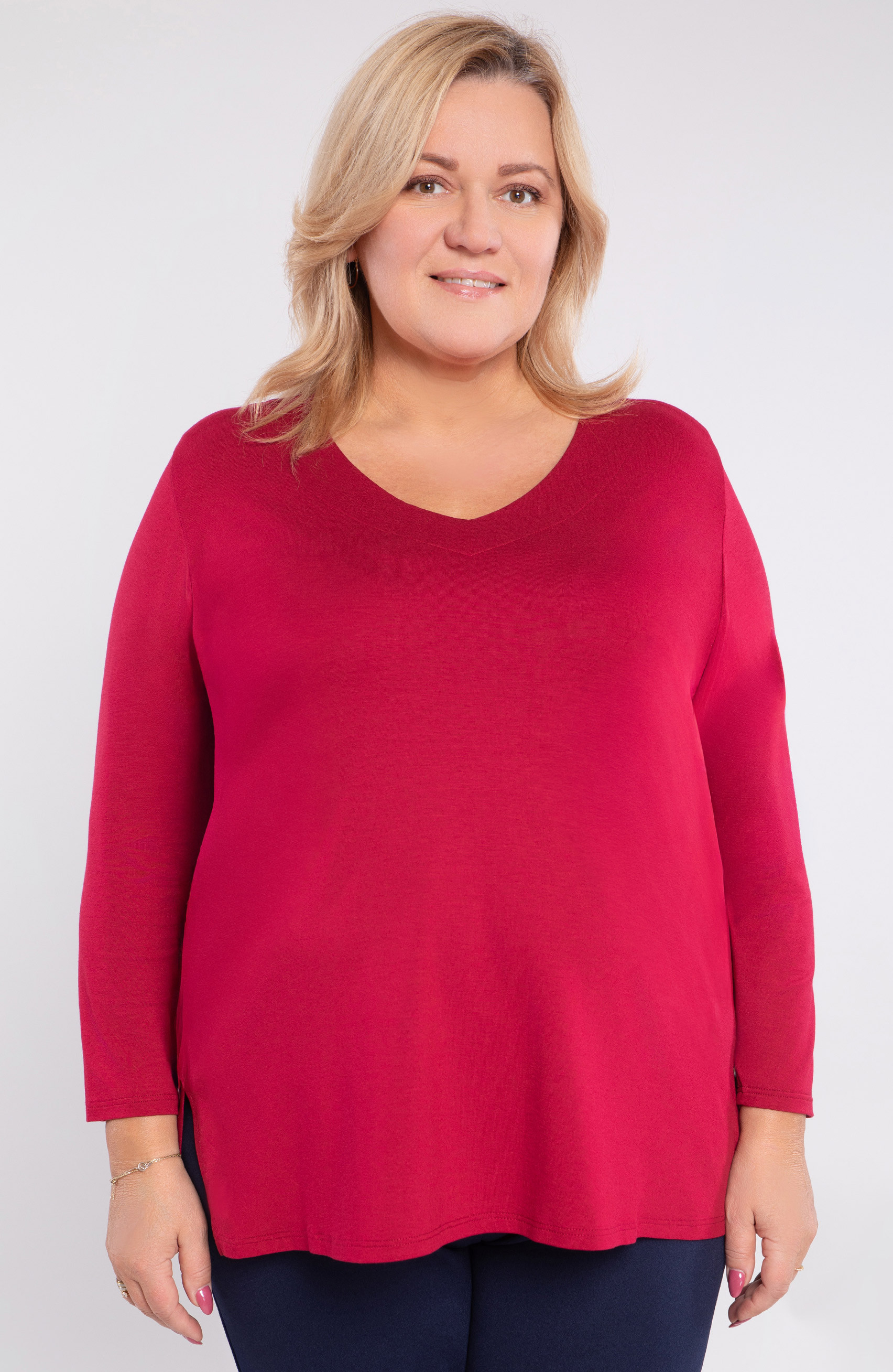 Blusa in viscosa bordeaux