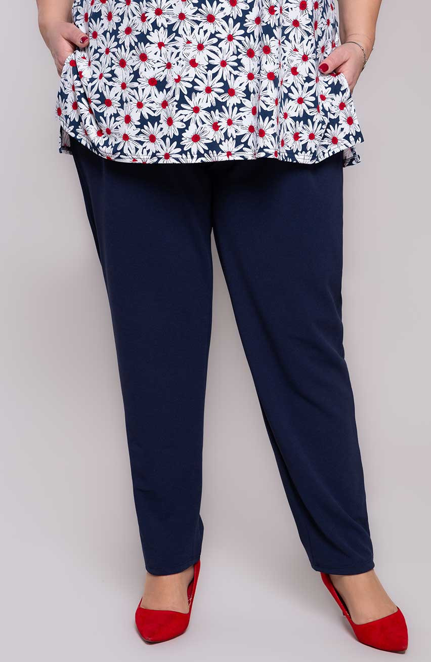 pantaloni eleganti blu navy con tasche