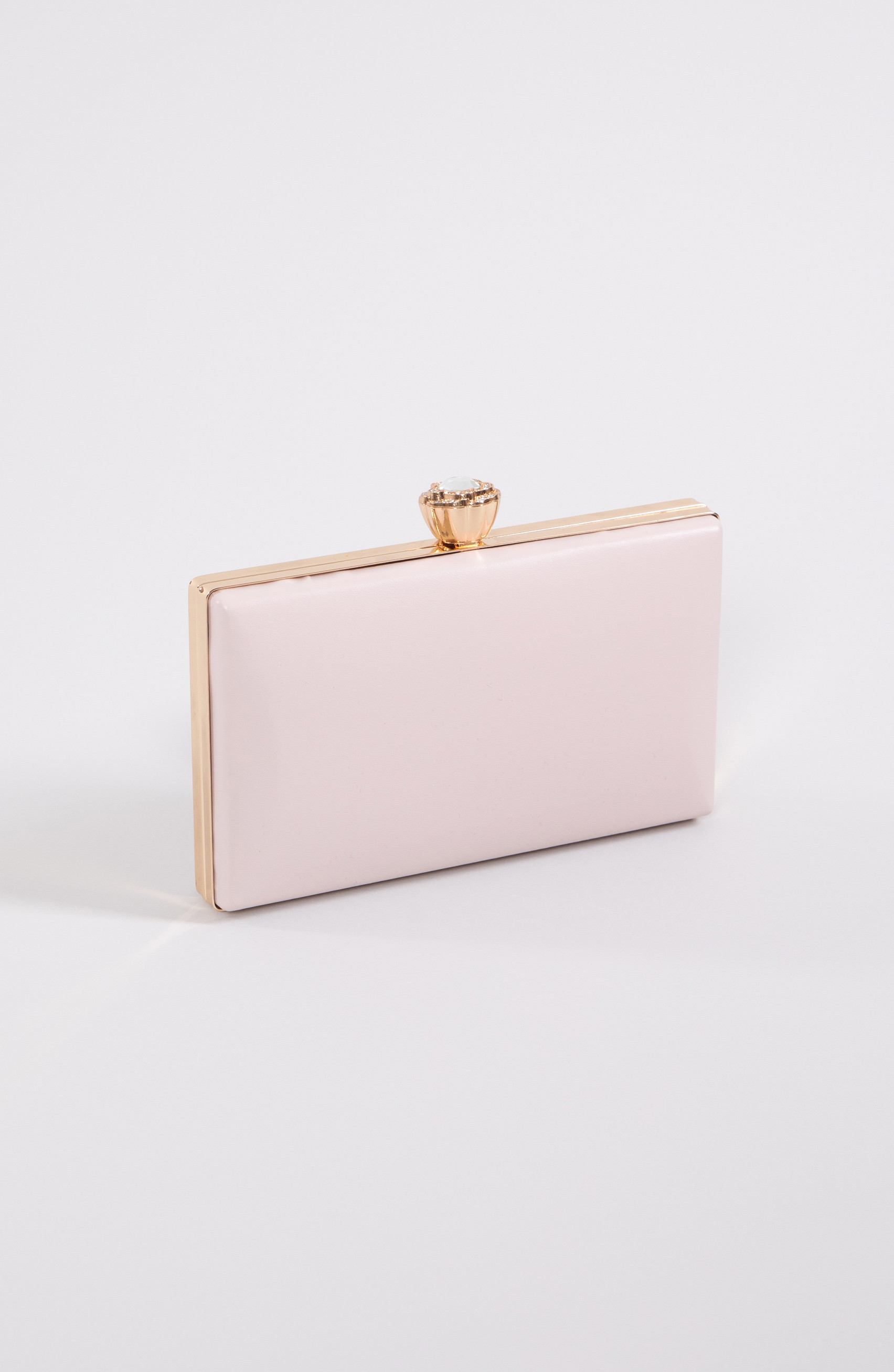 Borsa a borsa beige opaco con chiusura decorativa