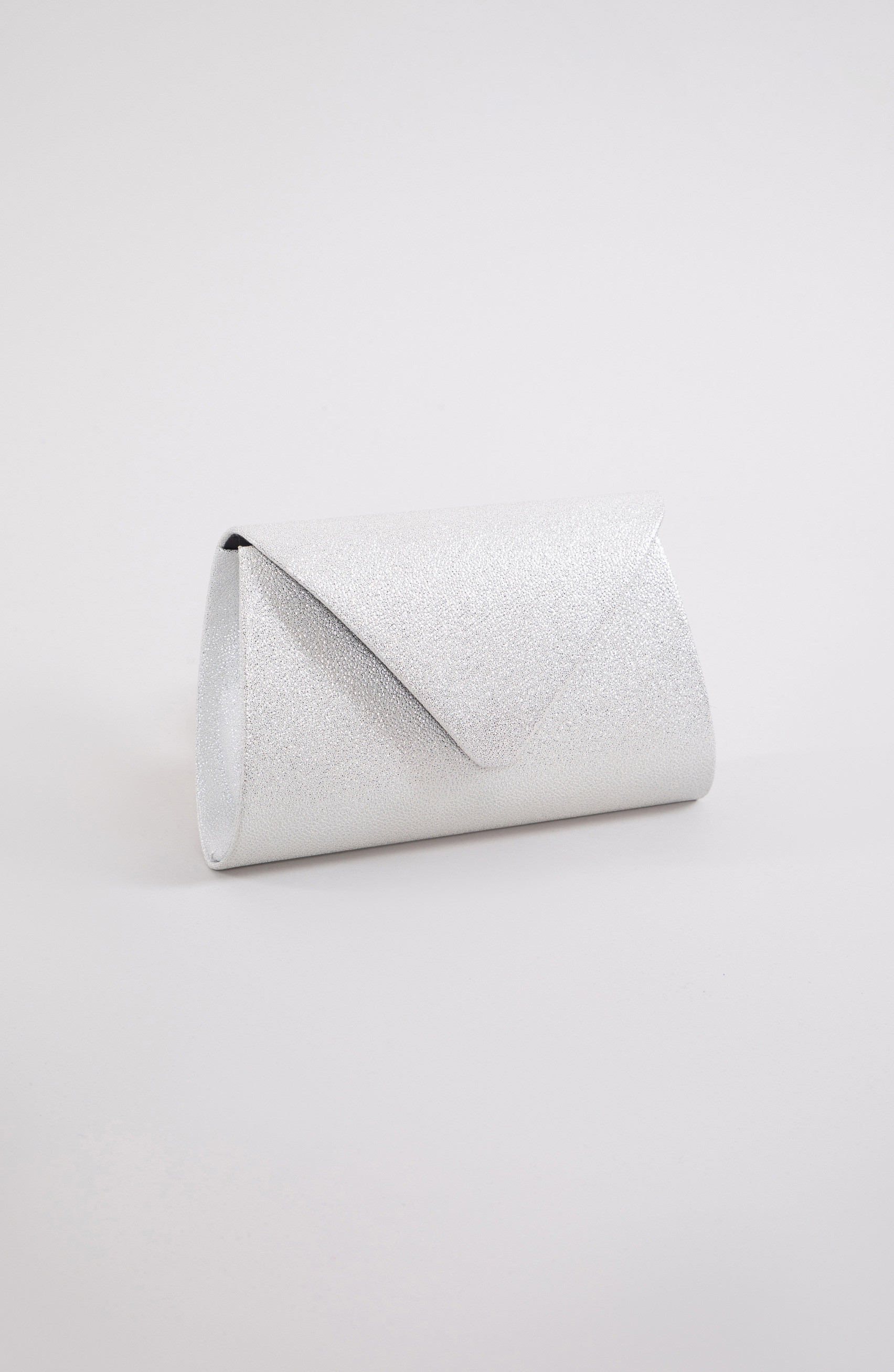 pochette con glitter argento