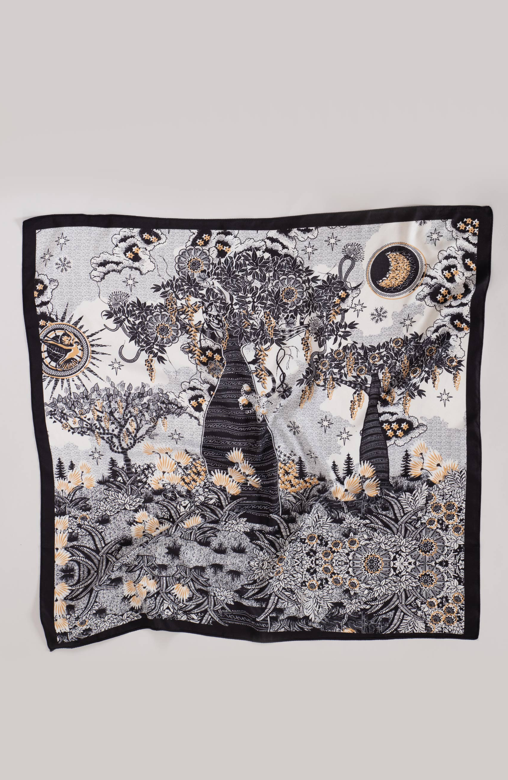 Foulard con motivo bianco e nero
