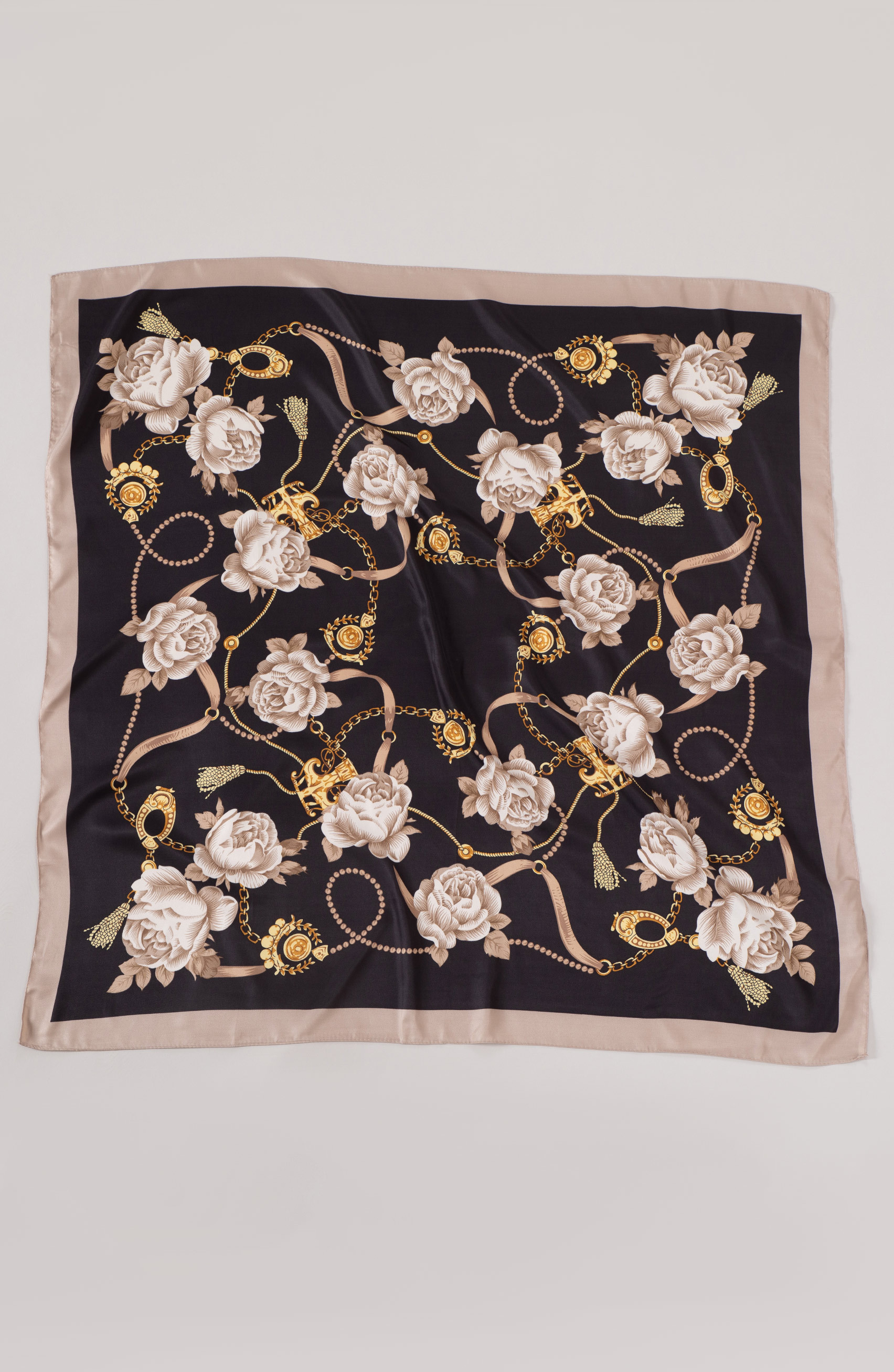 Foulard beige e marrone