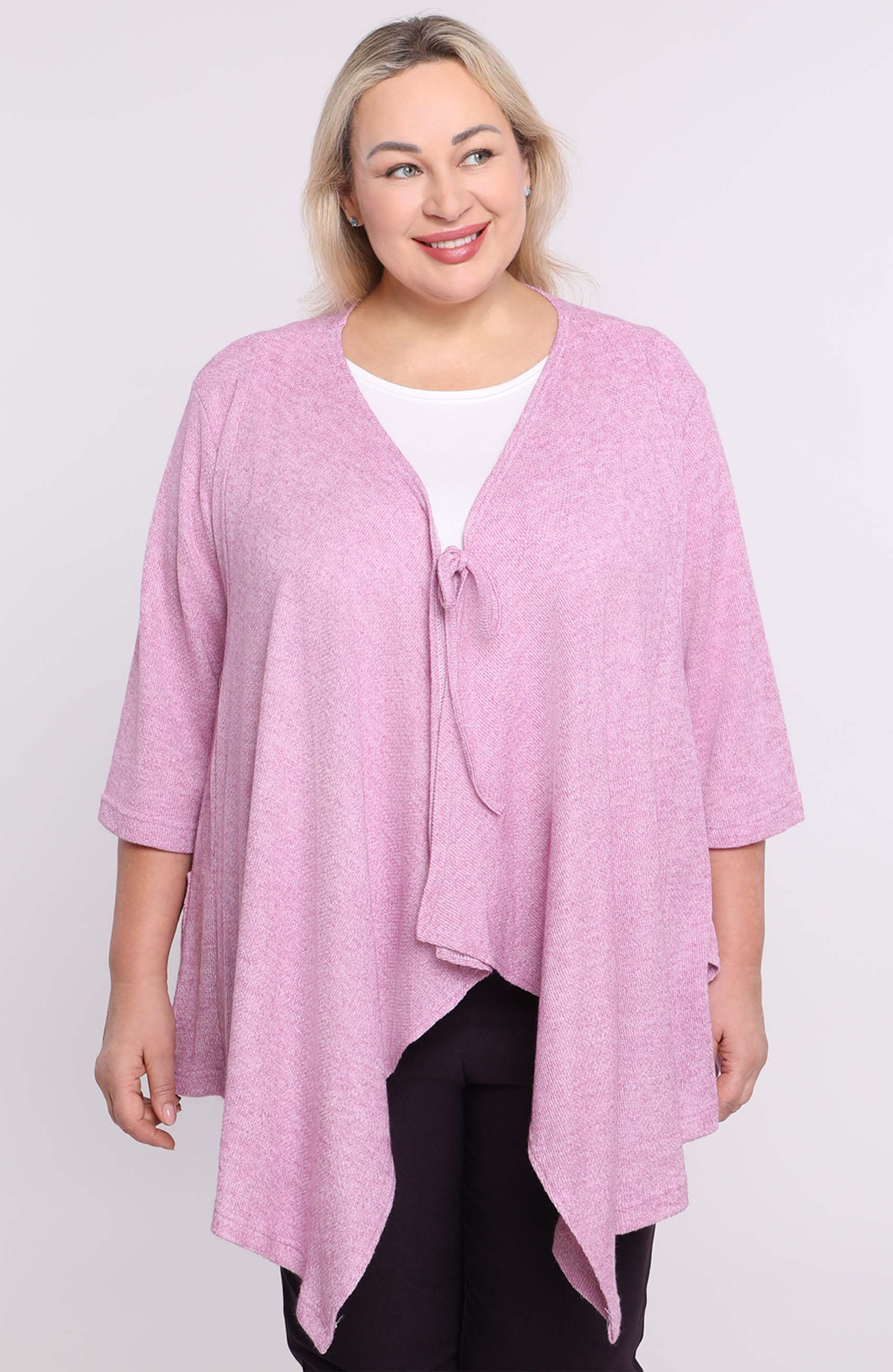 maglione rosa con tasca