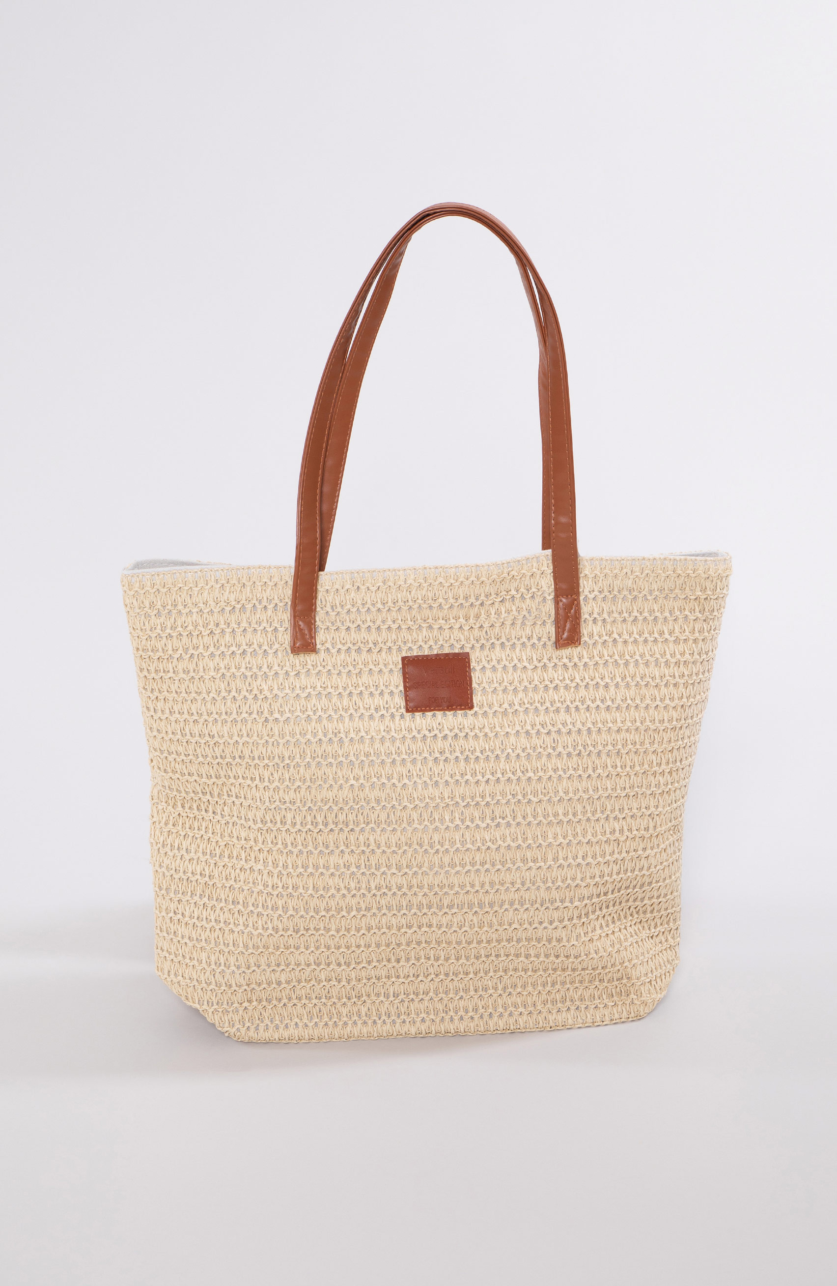 borsa intrecciata beige chiaro
