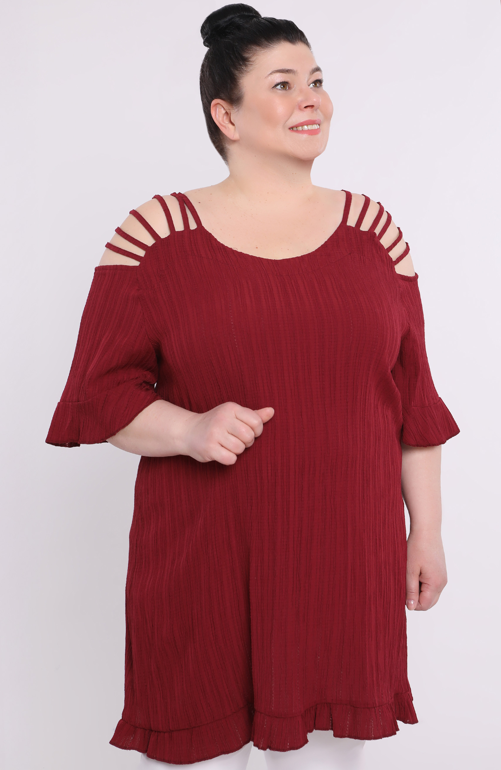 Tunica bordeaux con spalline