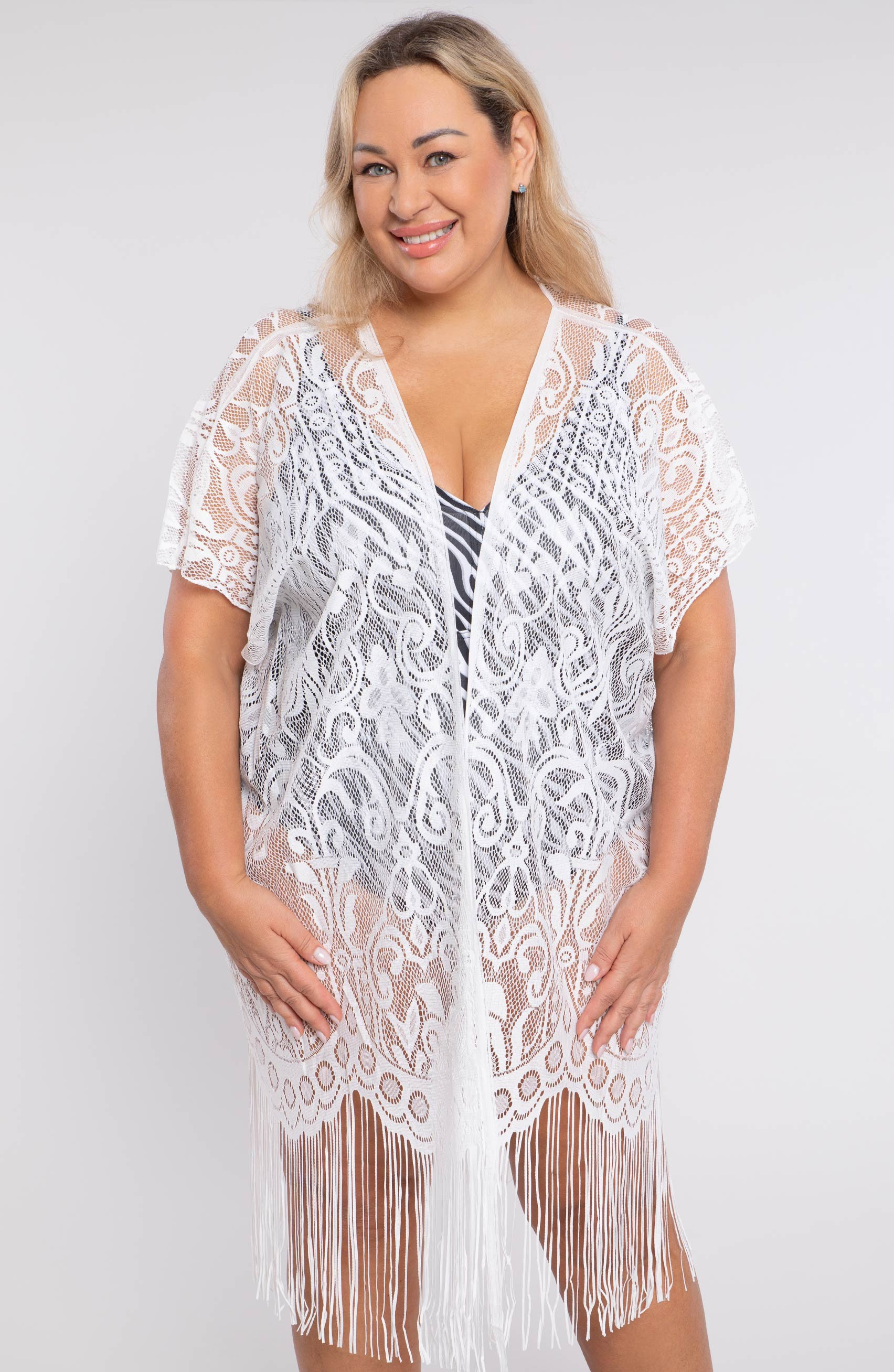 cardigan bianca traforata