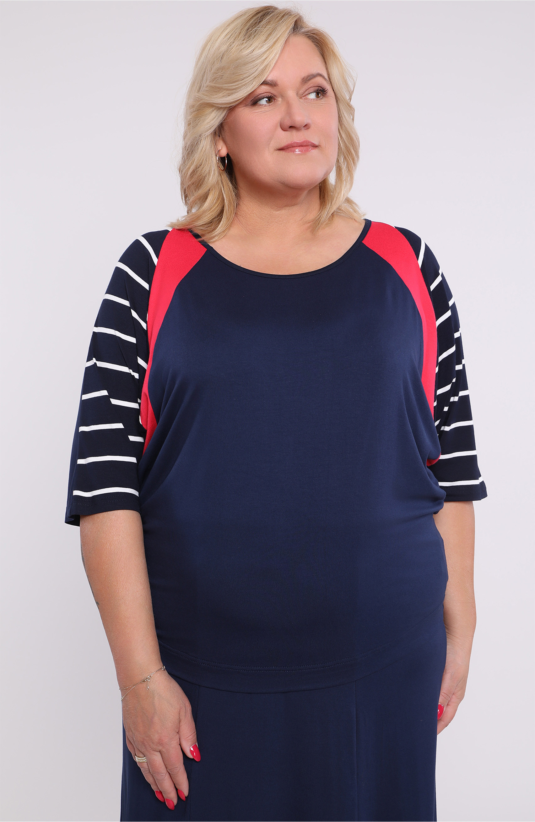 camicetta a righe blu navy