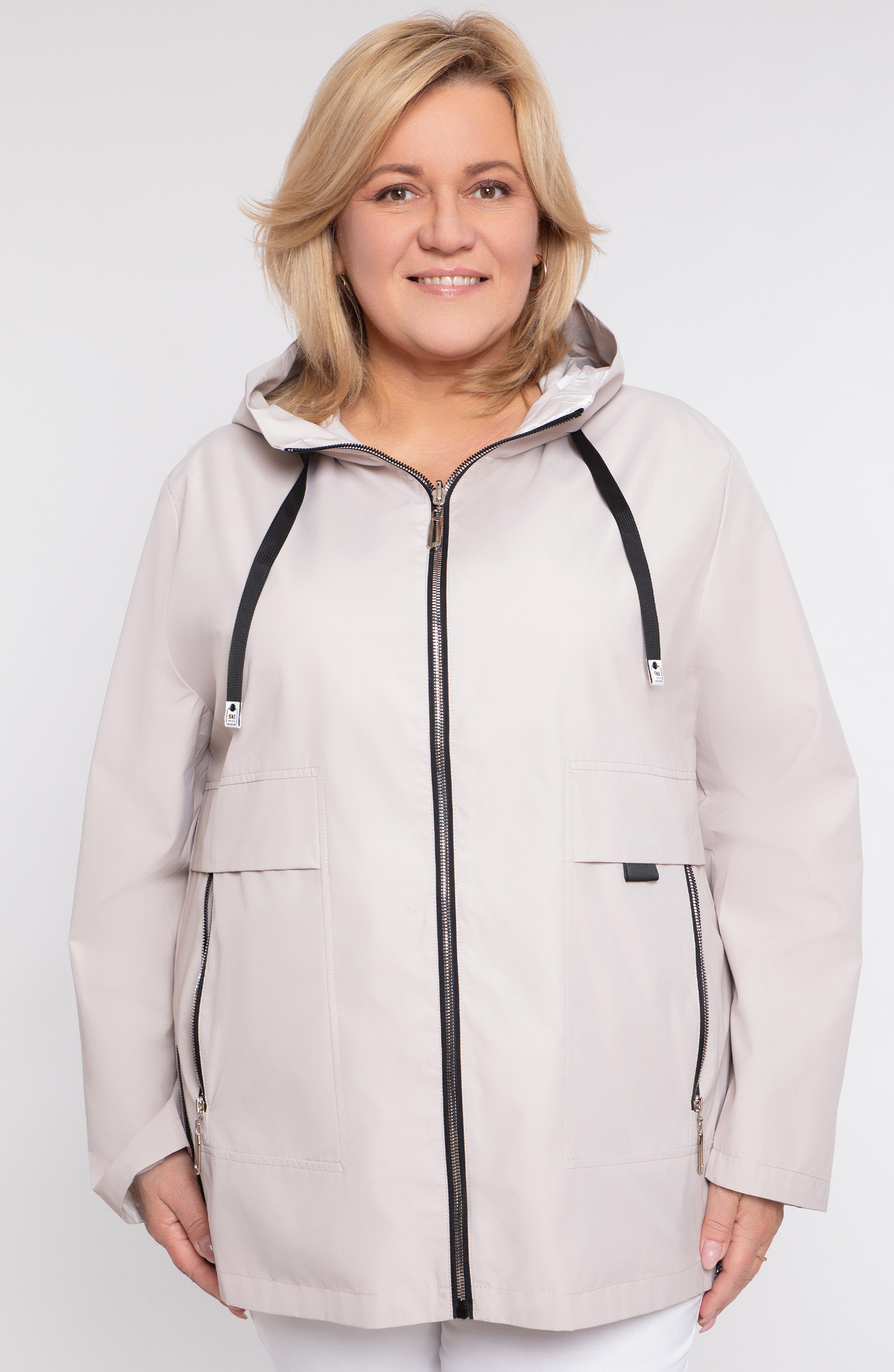 Giacca reversibile con cappuccio beige