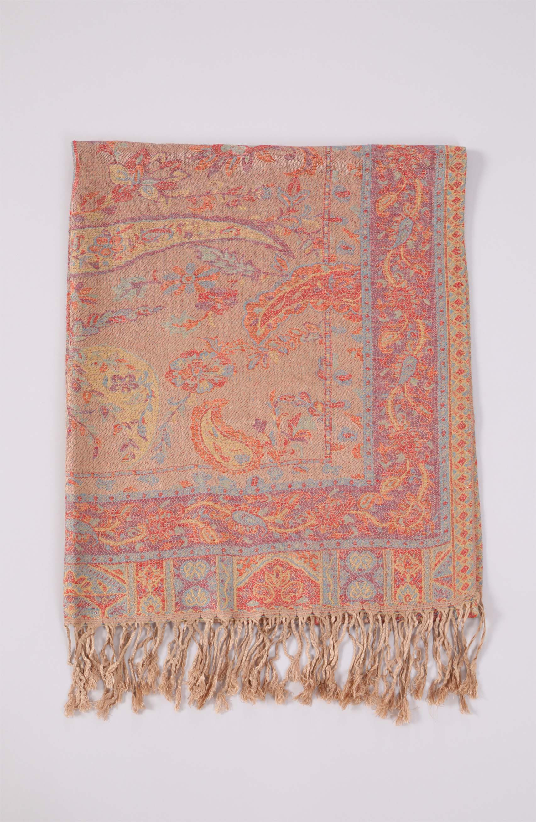 Sciarpa fantasia beige scuro