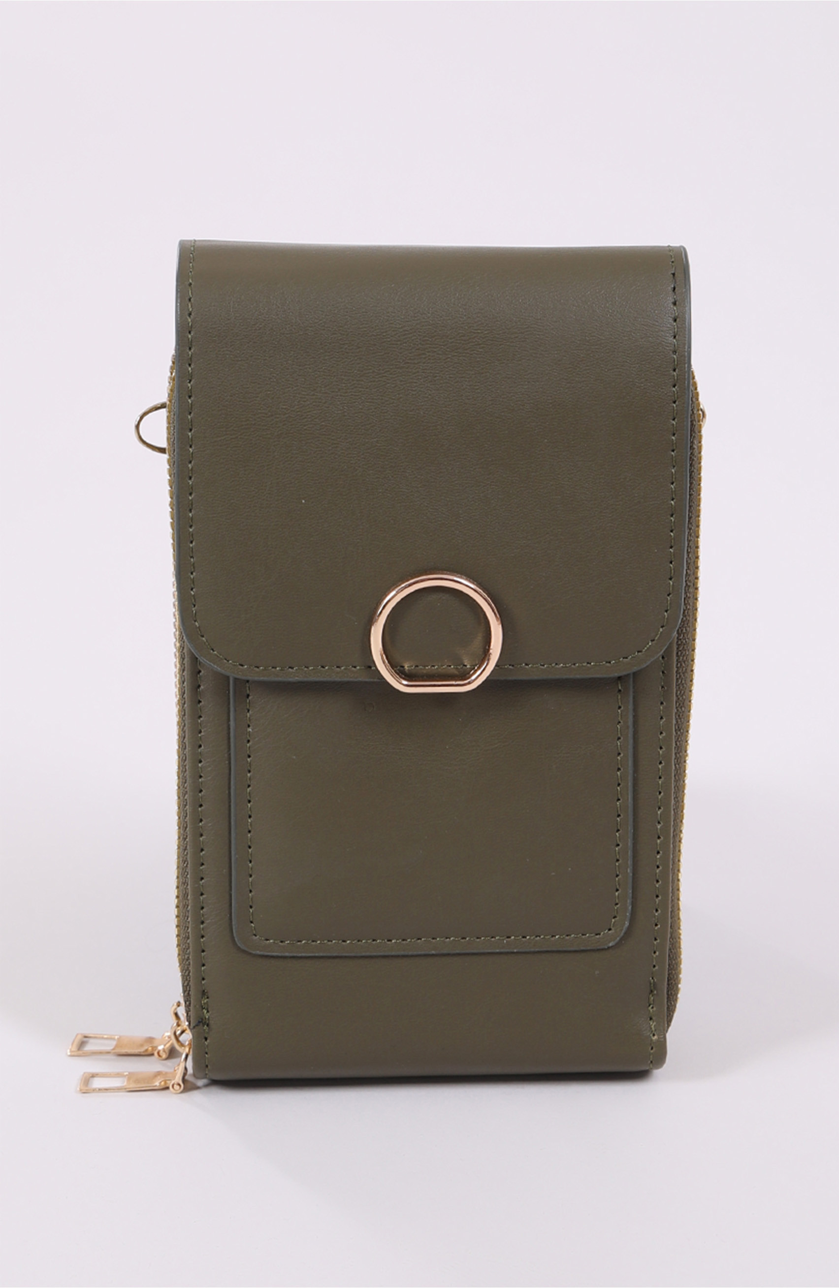 borsa per telefono color cachi