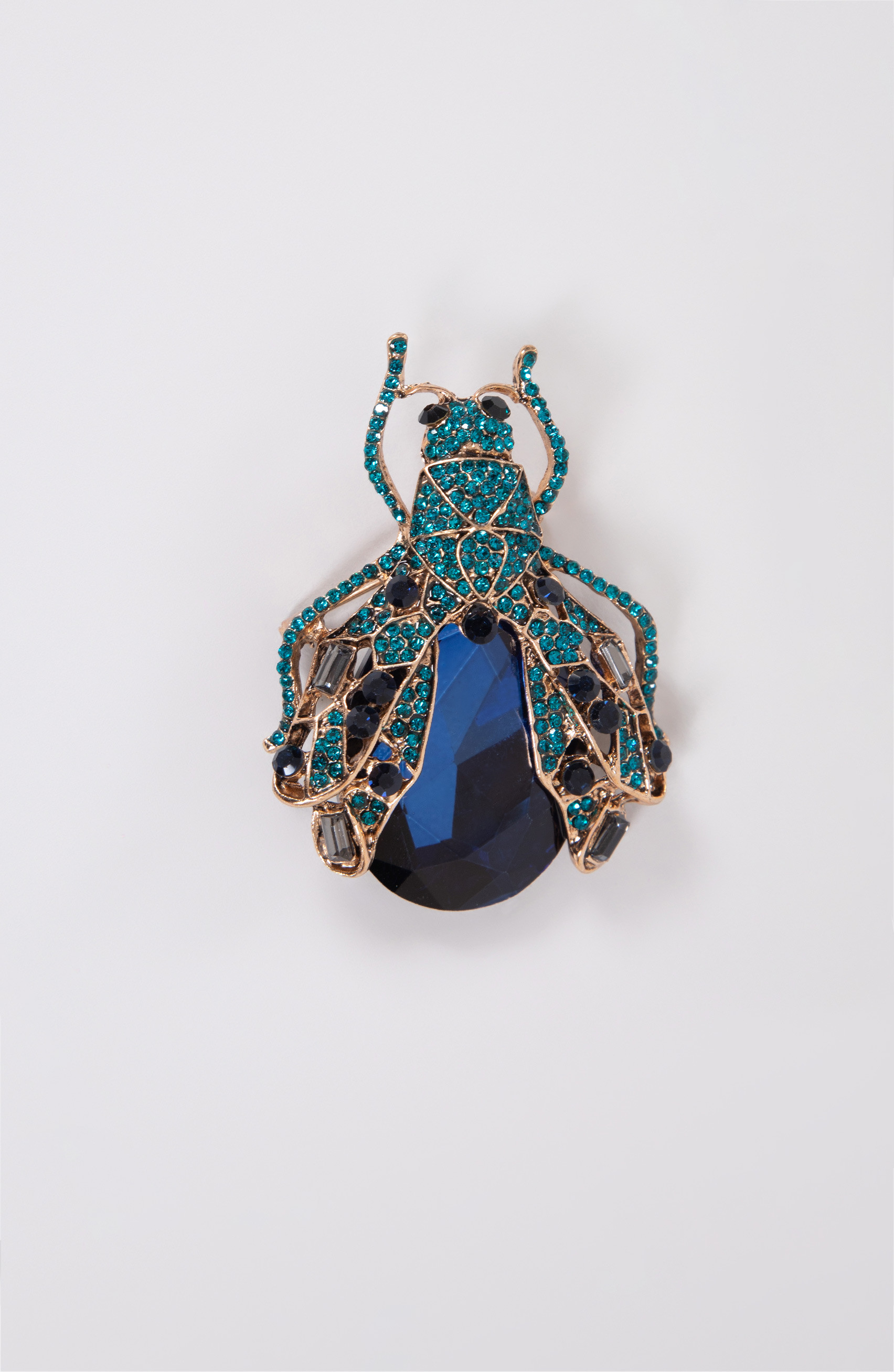 Spilla scarabeo blu fiordaliso