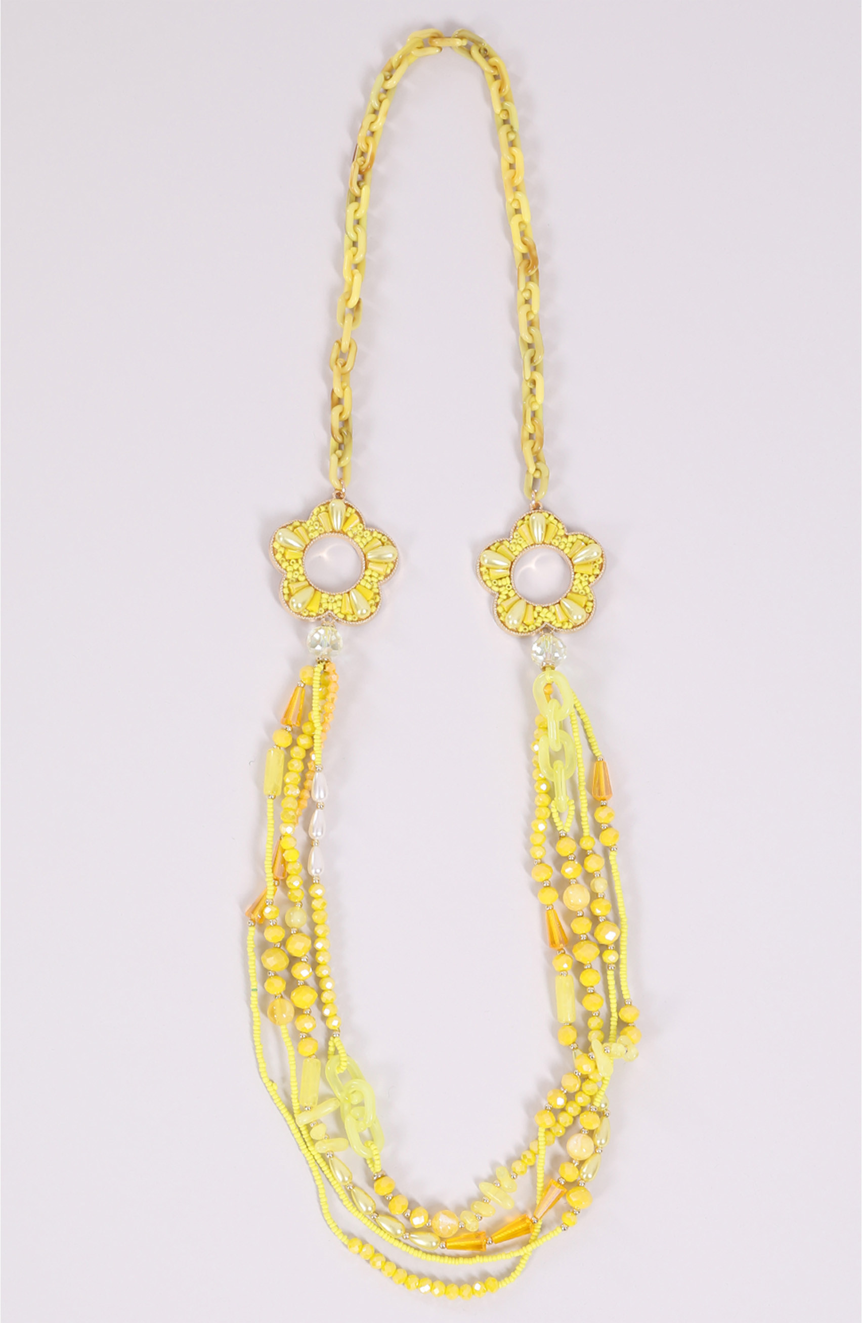 collana lunga gialla con fiori