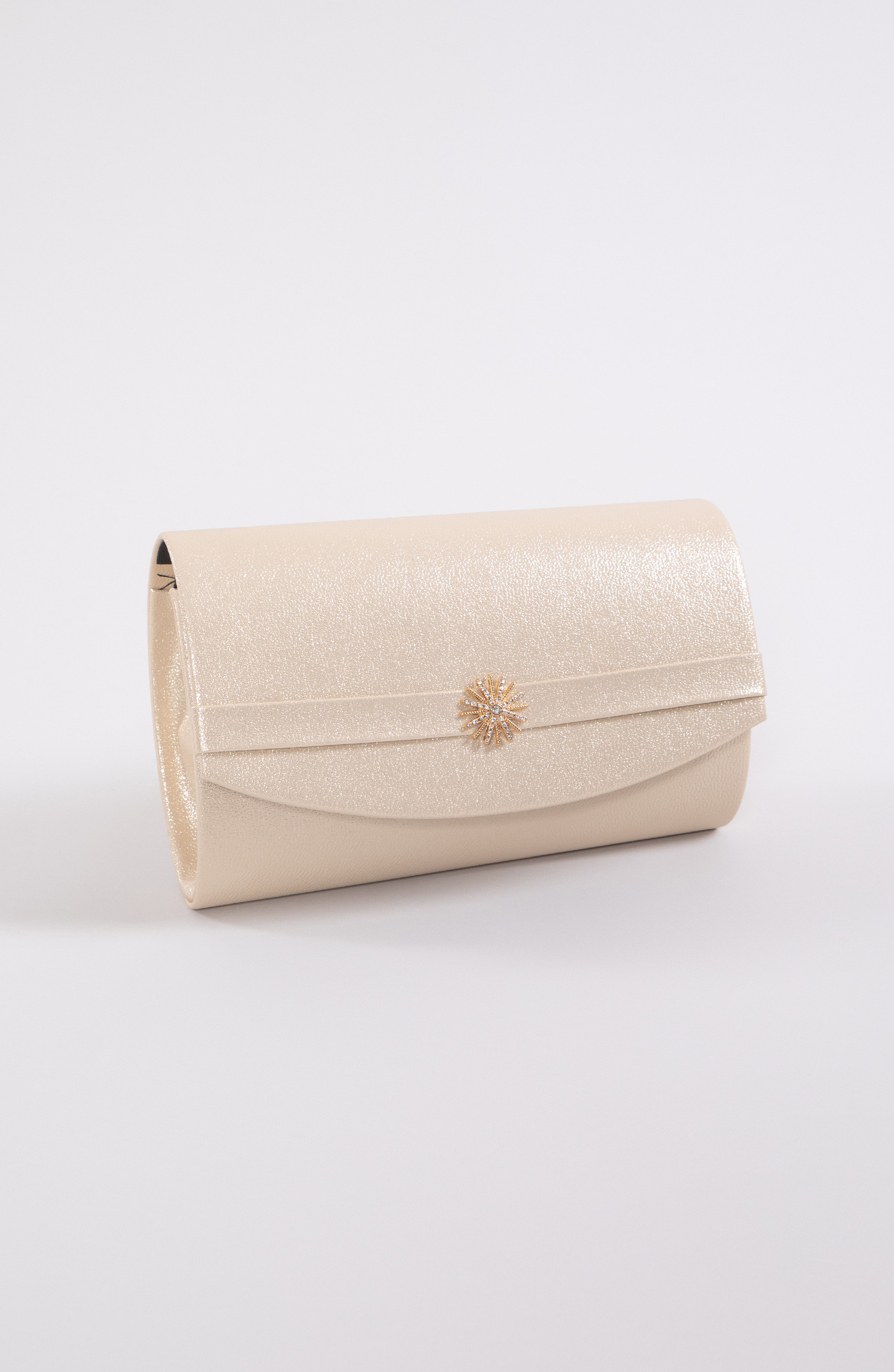 Pochette in perle dorate con decorazione