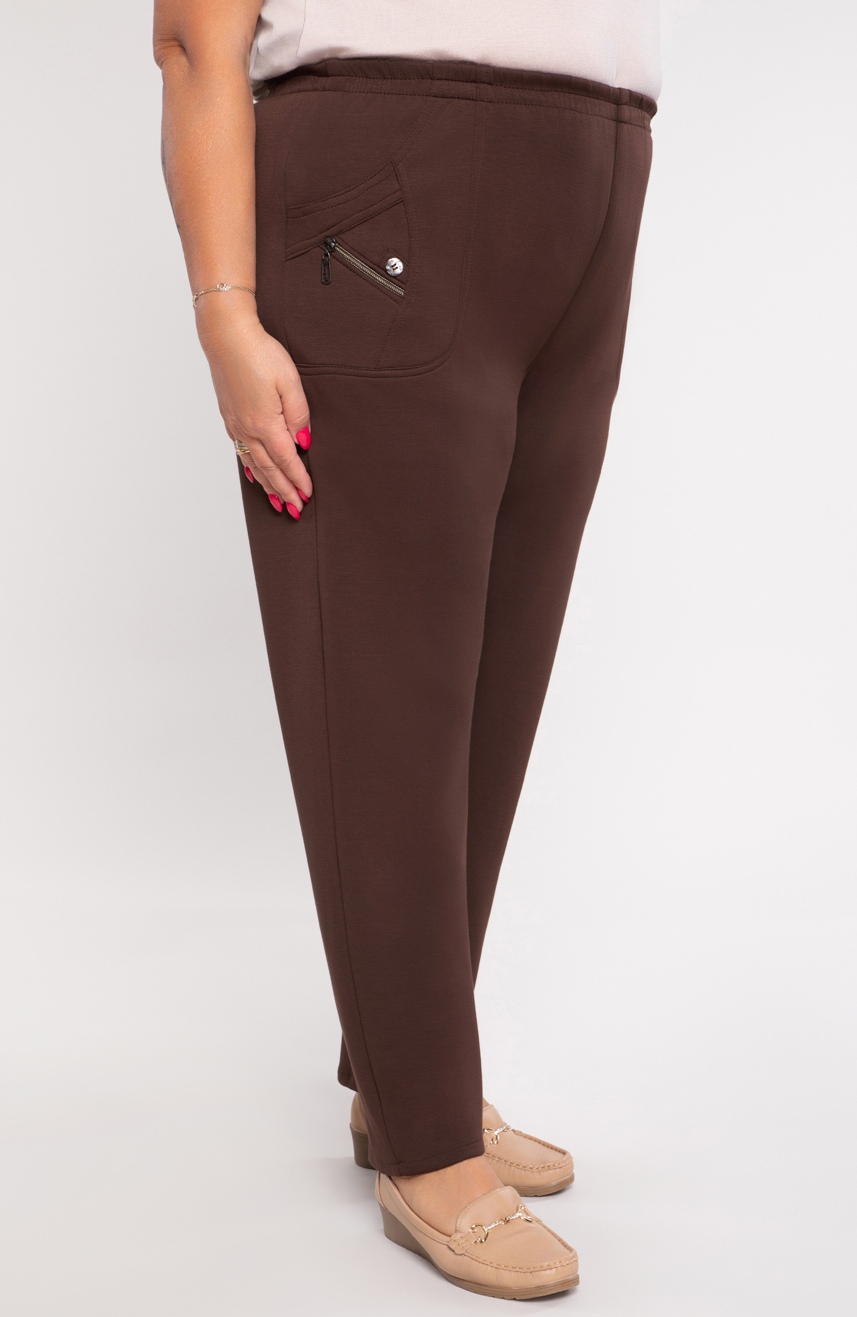 Pantaloni morbidi marroni