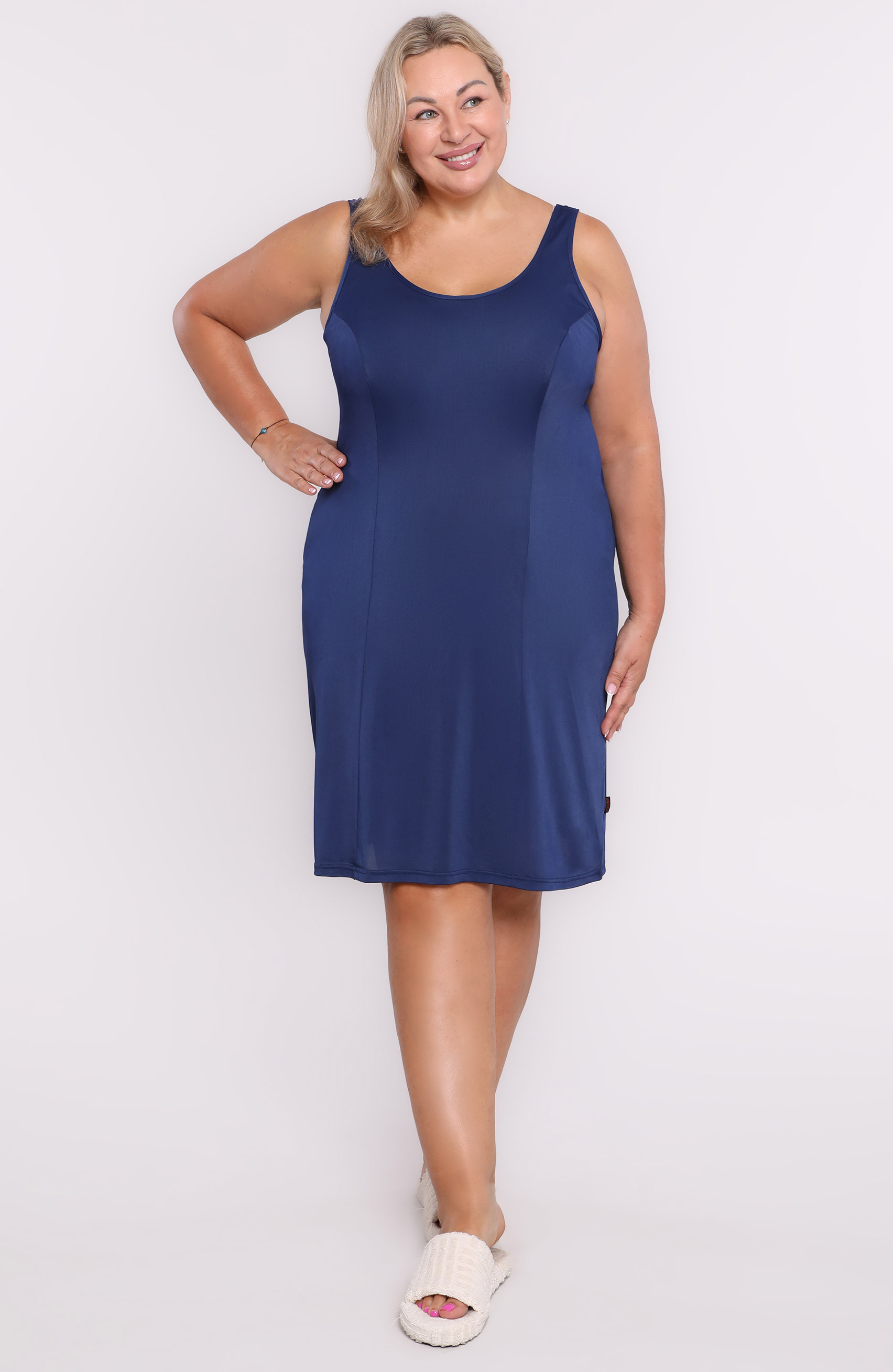 Sottoveste blu navy semplice Mewa